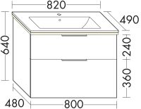 Vorschau: Burgbad Eqio Slim Keramik-Waschtisch 82cm & Unterschrank mit LED Beleuchtung
