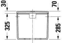 Vorschau: Duravit Qatego Spülkasten 3/6L mit Dual Flush, für Anschluss unten links, HygieneGlaze, weiß