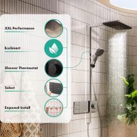 Vorschau: hansgrohe Raindance Alive Q Duschsystem 2 Strahlarten, EcoSmart, ShowerSelect, brushed black chrome