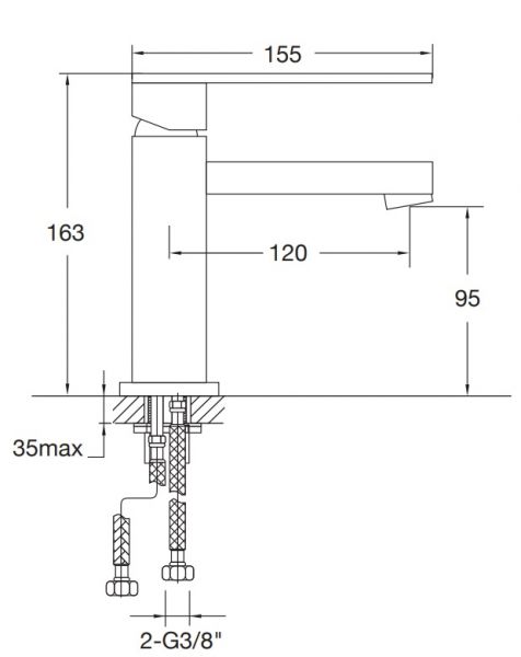 Steinberg Serie 160 Waschtischarmatur ohne Ablaufgarnitur