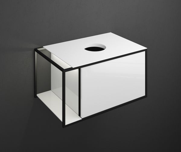 Burgbad Junit Waschtischunterschrank 76,5cm für Aufsatzwaschtisch mit LED-Beleuchtung, 1 Auszug