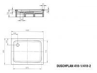 Vorschau: Kaldewei Duschplan Duschwanne rechteckig mit Styroporträger 90x100x6,5cm Mod. 418-2