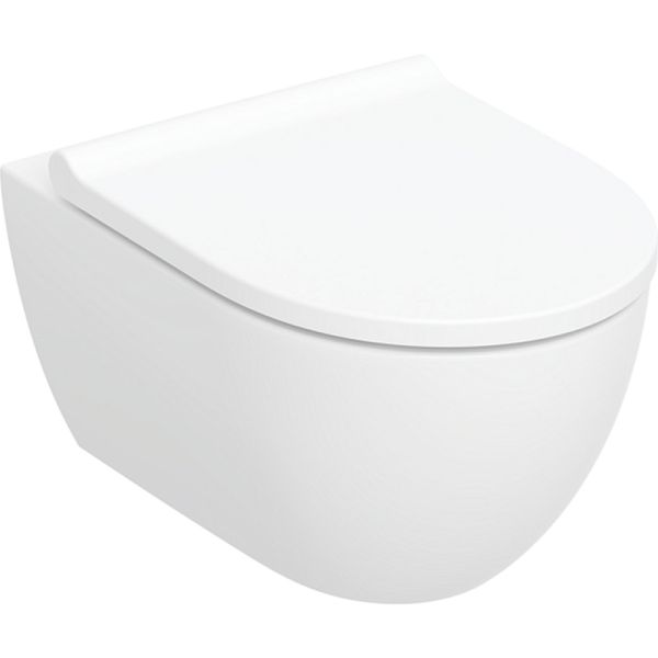 Geberit Acanto Set Wand-WC Tiefspüler, geschlossene Form, TurboFlush, mit WC-Sitz, weiß 502718001
