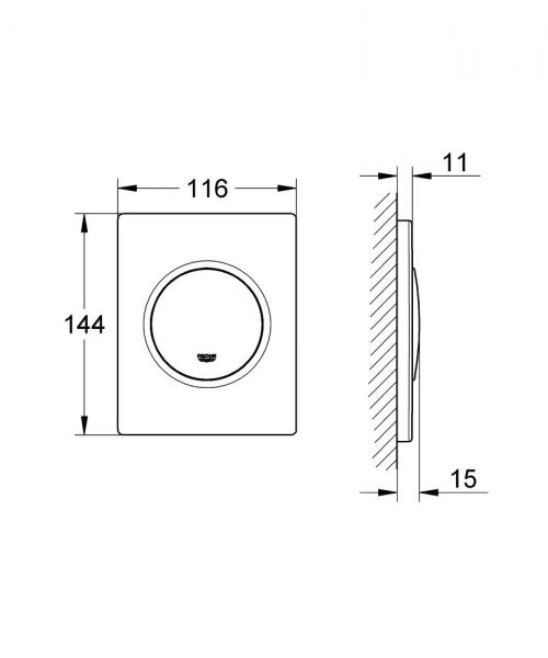 Grohe Nova Cosmopolitan Urinal-Betätigungsplatte, chrom