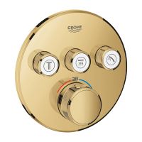 Vorschau: Grohe Grohtherm SmartControl Thermostat mit 3 Absperrventilen, Fertigmontageset rund