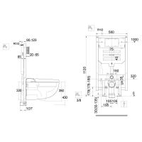 Vorschau: Kludi UNIFIX Unterputz-Spülkasten mit Rahmen für Dusch-WC, 112x58cm