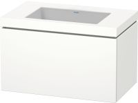 Duravit L-Cube c-bonded Set 80x48cm mit Vero Air Waschtisch mit 1 Schublade, ohne Hahnloch weiß matt LC6917N1818