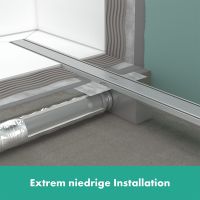 Vorschau: Hansgrohe RainDrain Compact Komplettset Duschrinne 60cm, Standardinstallation, edelstahl gebürstet