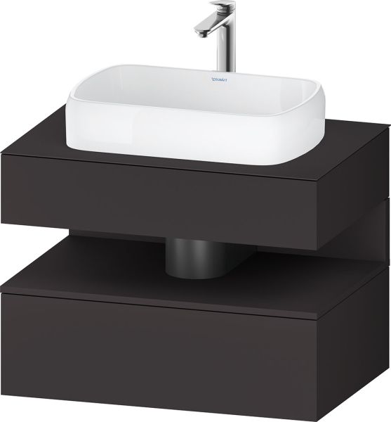 Duravit Qatego Unterschrank für Aufsatzbecken 80x55cm in graphit supermatt, mit offenem Fach QA4730