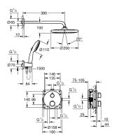Vorschau: Grohe Grohtherm Duschsystem Unterputz mit Tempesta 250, rund, chrom
