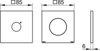 Vorschau: Keuco Square Wand-Rosette Übergröße eckig für Einhebel-Waschtischmischer (2-Loch) Unterputz 59116010092_1