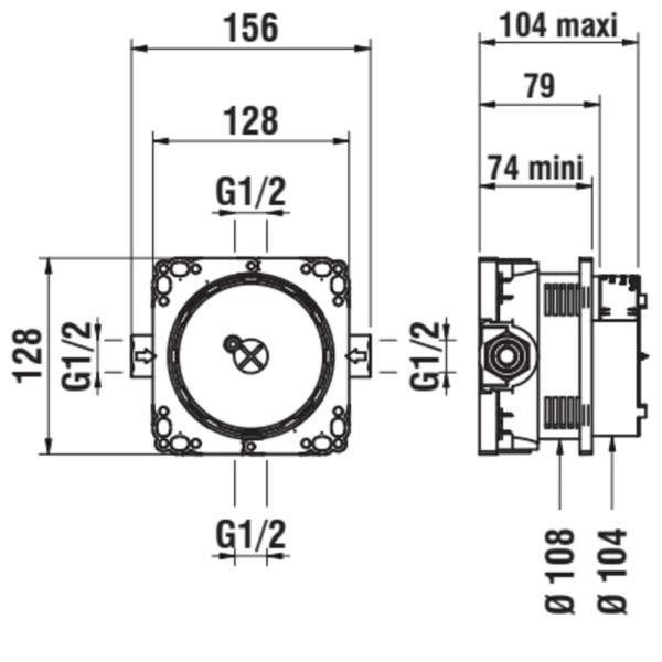 Laufen Simibox light UP-Einbaukörper mit Vorabsperrung
