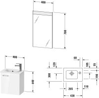 Vorschau: Duravit XBase Badmöbel-Set 43cm mit ME by Starck Waschtisch und Spiegel