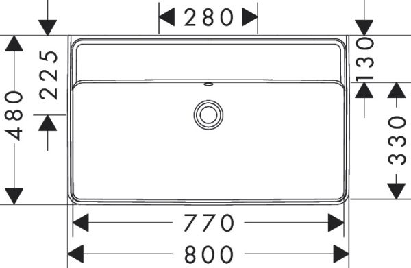 hansgrohe Xanuia Q Aufsatzwaschtisch 80x48cm, weiß