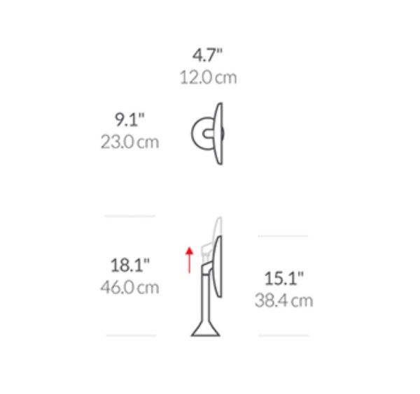 simplehuman Sensorspiegel mit Touch-Helligkeitsregelung Ø20cm, wiederaufladbar, edelstahl gebürstet