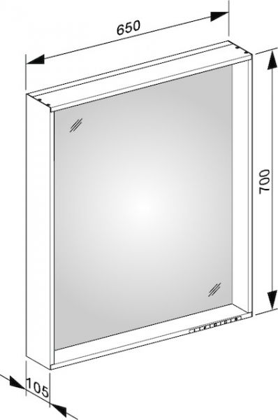 Keuco Plan Lichtspiegel DALI-steuerbar, silber-gebeizt-eloxiert, 65x70cm