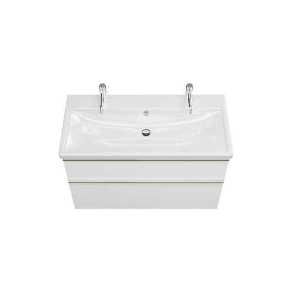 Burgbad Eqio Keramik-Waschtisch 103cm mit Waschtischunterschrank