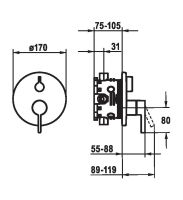 Vorschau: KWC FIT Fertigmontageset Einhand-Wannenbatterie rund, chrom