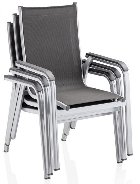 KETTLER BASIC PLUS Stapelsessel, silberanthrazit 0301202-0000 1
