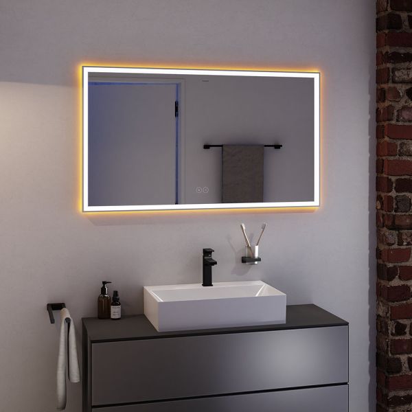 Hansgrohe Xarita E Spiegel mit LED-Beleuchtung 120x70cm kapazitiver Berührungssensor, weiß matt, 54985700