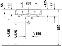 Vorschau: Duravit Qatego Waschtisch 60x47cm, ohne Hahnloch, wandhängend, weiß