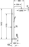 Vorschau: Duravit Shower Systems Duschsystem mit Wanneneinlauf, chrom