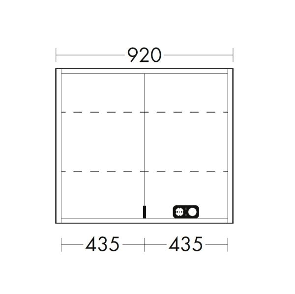 Burgbad rl20 Spiegelschrank 92x80cm mit Lichtrahmen, Wandeinbau