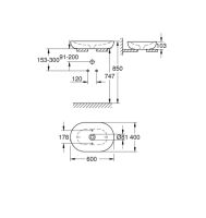 Vorschau: Grohe Essence Aufsatzschale oval 60x40cm, weiß PureGuard 3960800H