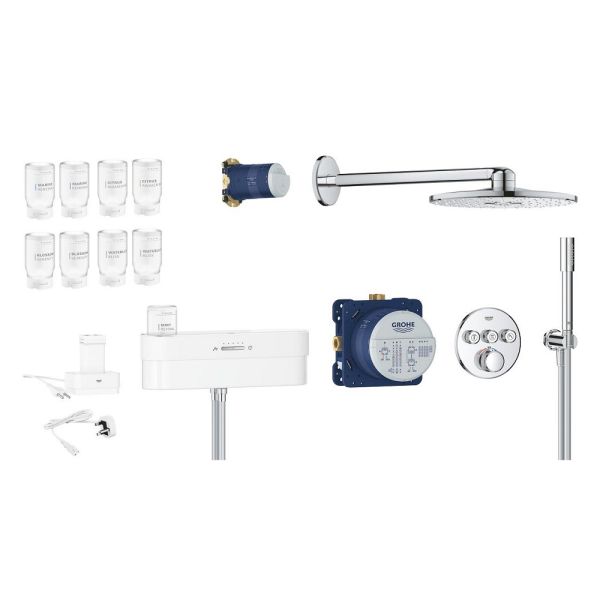 Grohe Grohtherm SmartControl PUREFOAM Duschsystem Unterputz mit Rainshower SmartActive 310, chrom 1058120000