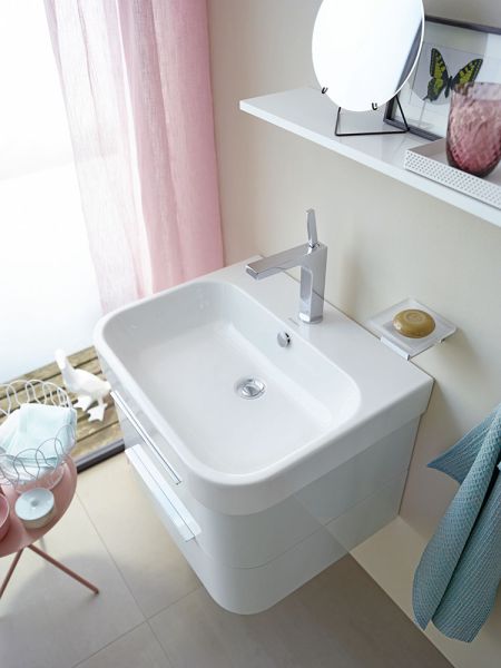 Duravit Happy D.2 Waschtisch rechteckig 60x50,5cm, mit Hahnloch und Überlauf, weiß 2318600000