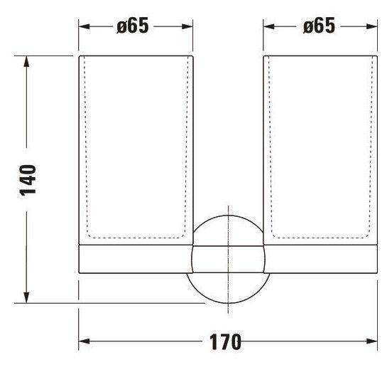 Duravit Starck T Zahnputzbecher doppelt, wandhängend, schwarz matt 0099484600