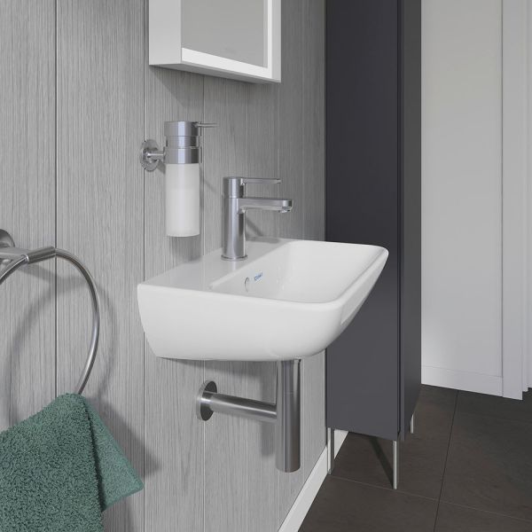 Duravit ME by Starck Handwaschbecken 45x32cm, mit Hahnloch und Überlauf, WonderGliss, weiß 07194500001