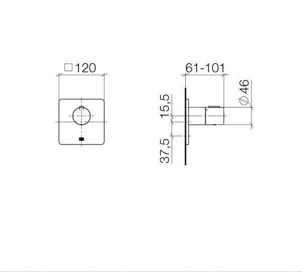 Dornbracht LULU xTOOL Unterputz-Thermostat ohne Mengenregulierung, 3/4" platin gebürstet