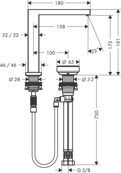 Hansgrohe Tecturis E 2-Loch Waschtischarmatur 150 CoolStart mit Ablaufgarnitur, weiß matt