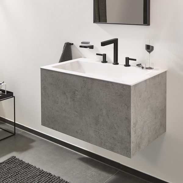 hansgrohe Finoris 3-Loch Waschtischarmatur 160, brushed black chrome