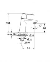 Vorschau: Grohe Eurodisc Cosmopolitan Standventil XS-Size, chrom