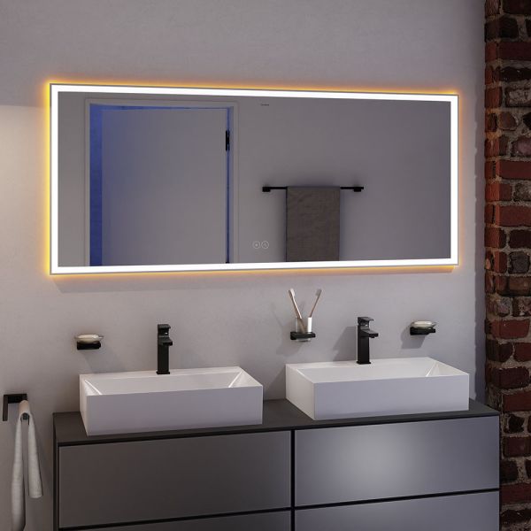 Hansgrohe Xarita E Spiegel mit LED-Beleuchtung 160x70cm kapazitiver Berührungssensor, weiß matt, 54983700