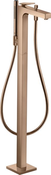 Axor Citterio Einhebel-Wannenarmatur bodenstehend mit Hebelgriff - Rautenschliff polished red gold 39471300