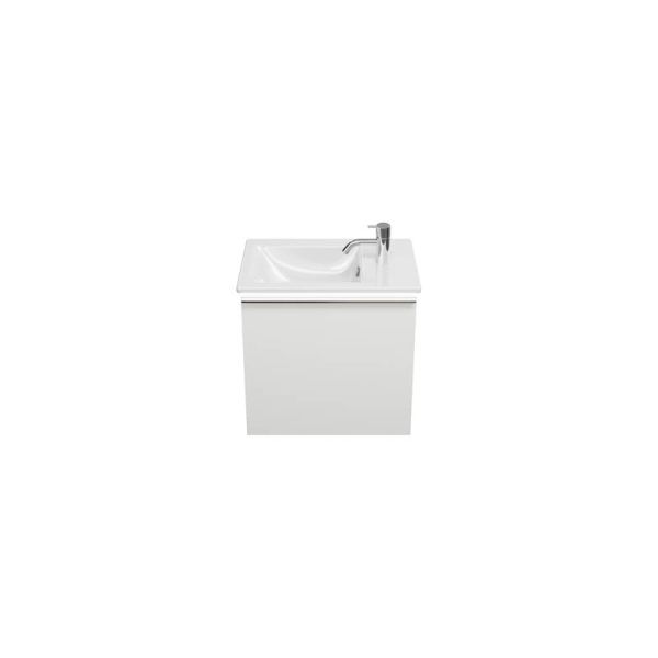 Burgbad Eqio Slim Gästebad Handwaschbecken 53cm, Unterschrank mit LED Beleuchtung & 1 Klappe, weiß glanz SHCH052F2009C0001G0251