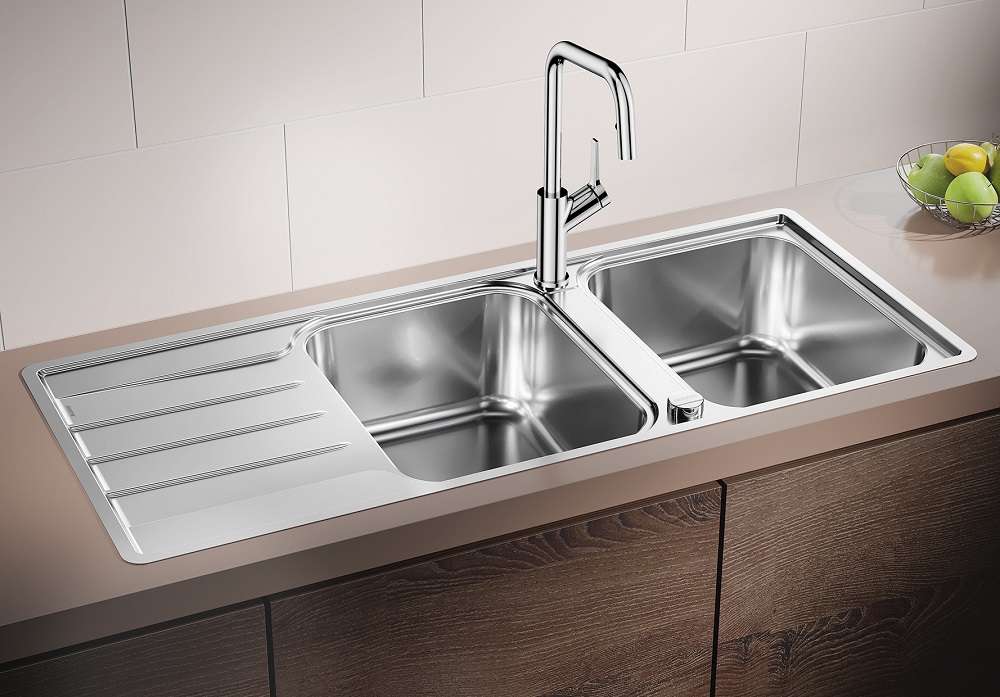 Blanco Lemis 8 S-IF Edelstahlspüle 116x50cm mit zwei Becken und