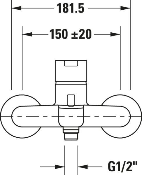 Duravit B.2 Einhebel-Wannenmischer Aufputz, chrom