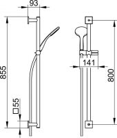 Vorschau: Keuco IXMO Brause-Set, Rosetten eckig, 855mm, chrom