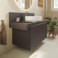 Vorschau: Duravit Balcoon Waschtischunterschrank 100x57x53,4cm für Aufsatzbecken, 2 Schubladen, schieferbraun matt