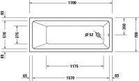 Vorschau: Duravit No.1 Rechteck-Badewanne 170x70cm, weiß