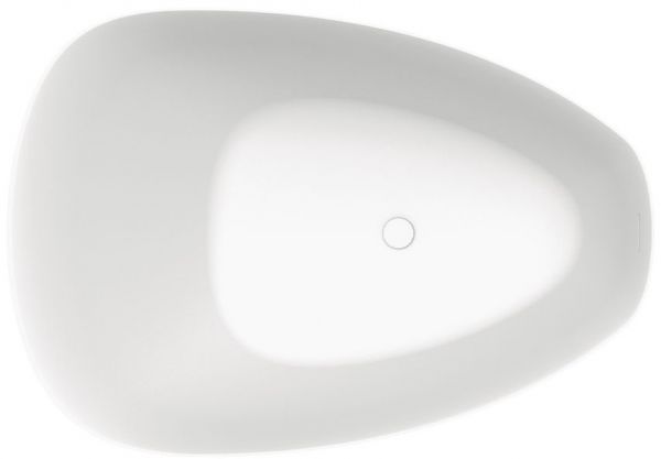 RIHO Solid Surface Toledo freistehende Badewanne 158x110x62 cm, weiß seidenmatt BS55005