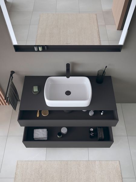 Duravit Qatego Unterschrank für Aufsatzbecken 120x55cm in graphit supermatt Antifingerprint
