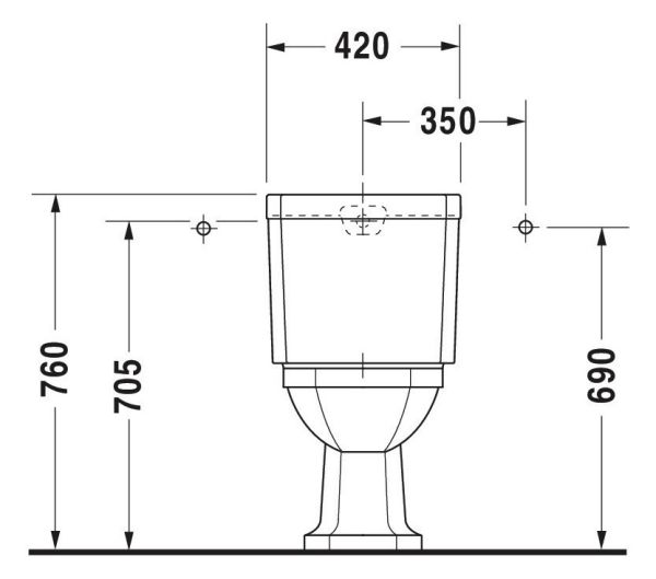 Duravit Serie 1930 Stand-WC für Kombination, Tiefspüler, Abgang senkrecht, WonderGliss, weiß