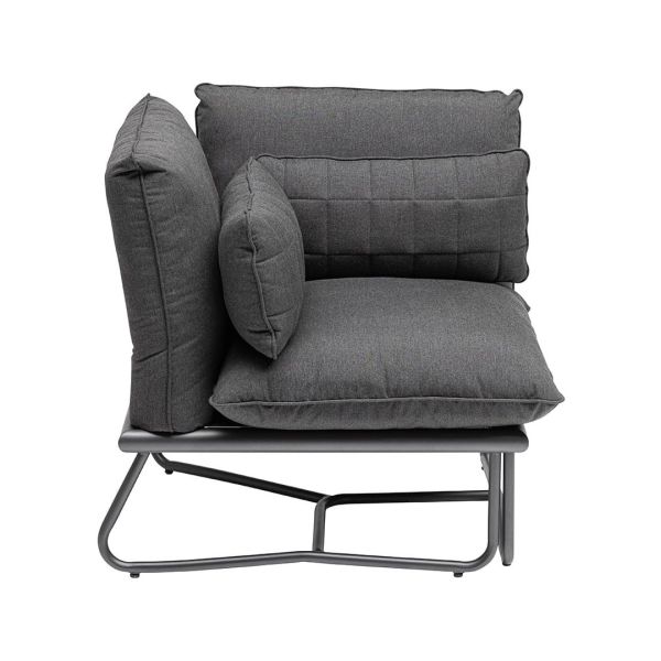 KETTLER GENTLE LOUNGE Outdoor Sofa 6-Sitzer mit Tisch, anthrazit matt/sooty