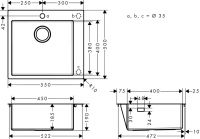 Vorschau: Hansgrohe S71 S711-F450 Einbauspüle 450, edelstahl