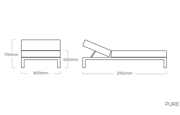 KETTLER PURE Sonnenliege Sunbrella®, anthrazit/ sooty